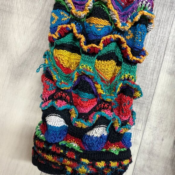 ✅Womens L Coogi Australia Cardigan 3D Knit Sweater Multicolor Mercerized Cotton - Picture 3 of 13